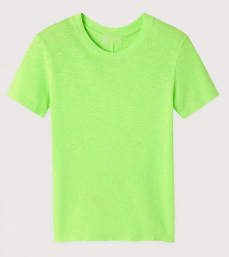 Son summer25 tshirt col rond pomme fluo