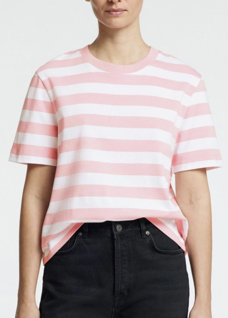 Essential striped boxy tee bleached mauve KM 16087918